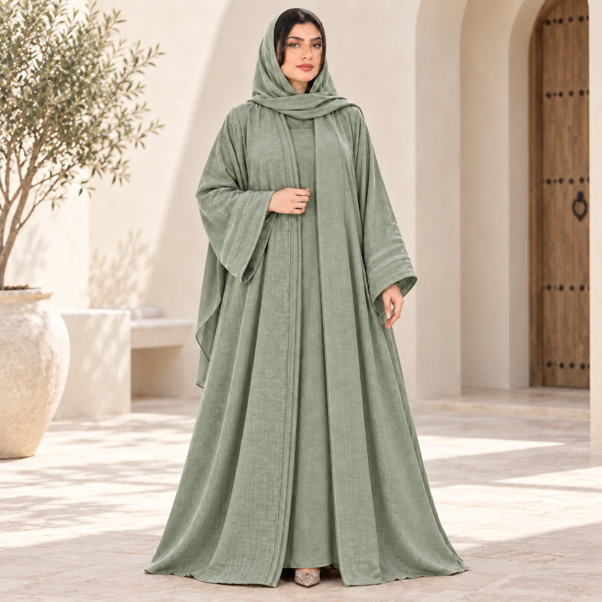 عباية كتان كاجوال