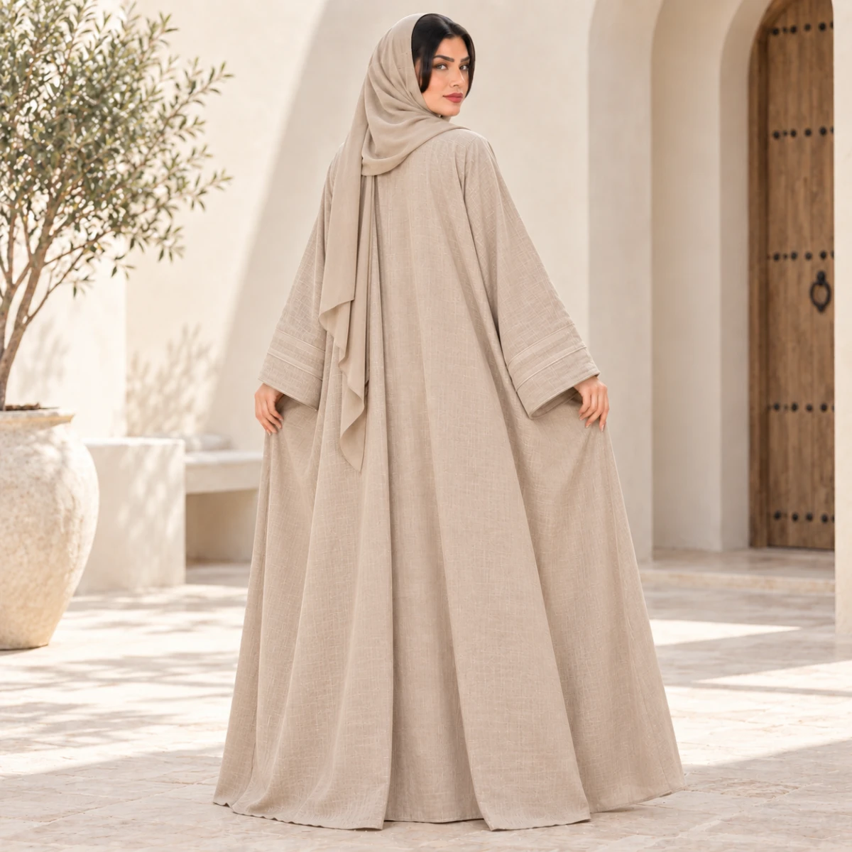 عباية كتان كاجوال