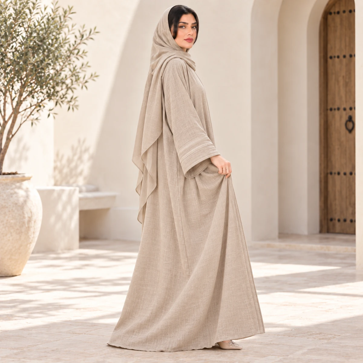 عباية كتان كاجوال