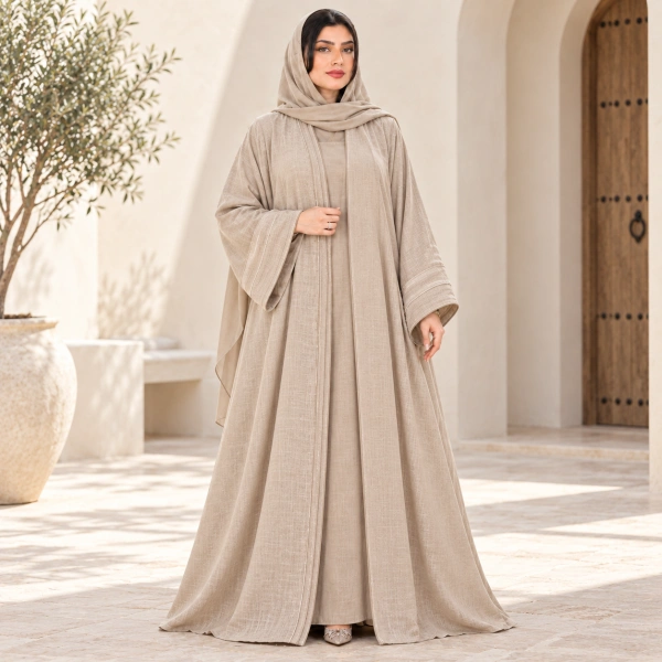 عباية كتان كاجوال