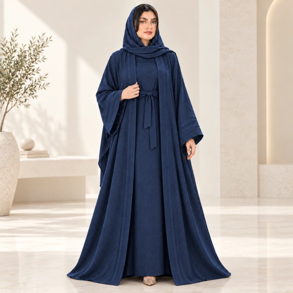 عباية مفتوحة مع حزام